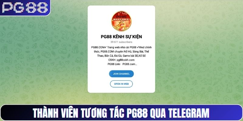 Thành viên tương tác PG88 qua Telegram