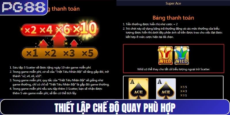 Thiết lập chế độ quay phù hợp để giành chiến thắng
