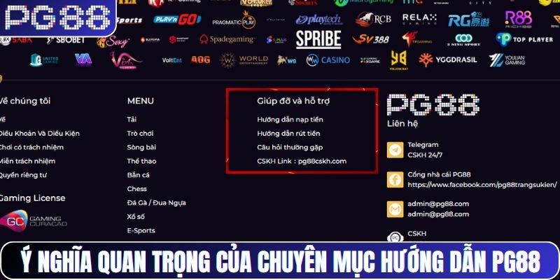 Ý nghĩa quan trọng của chuyên mục hướng dẫn PG88